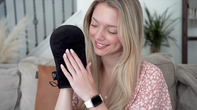Bronze Tan Self Tanning Mitt for Self Tan - Self Tanner Mitt for Application of Bronze Tan Self Tanner - Black Tanning Mitts Self Tanner are Machine Washable And Reusable Sunless Tanning Mit