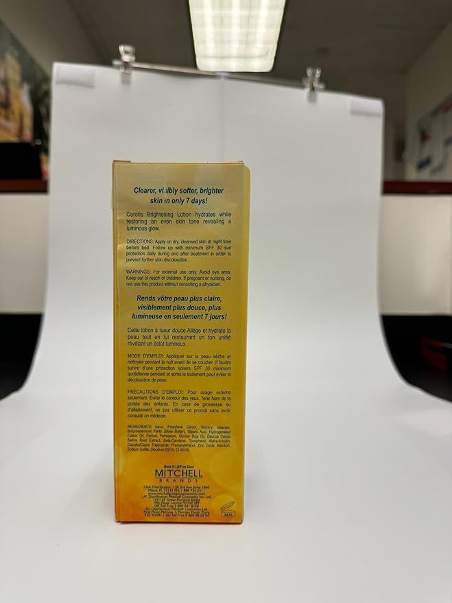 Skin Brightening Lotion - 13.5 Fl oz / 400ml |For Body, Knees, Elbows, Hands, with Carrot Oil and Vitamin A