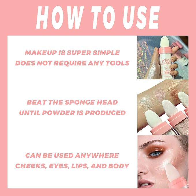 2 Colors Polvo De Hadas Fairy Highlight Stick Metallic Silver)