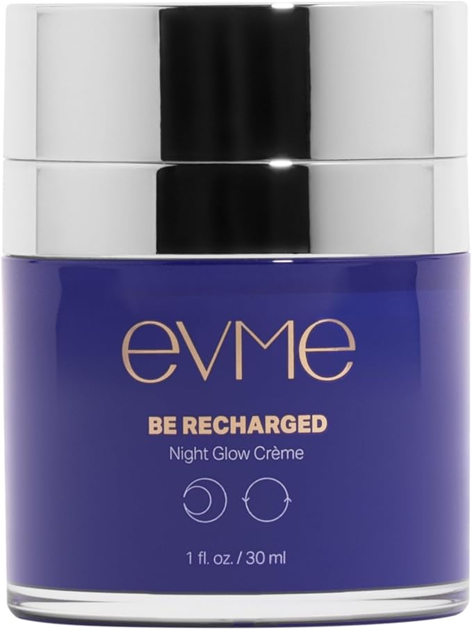 Evme Night Glow Crème – Hydrating Gel-to-Cream Moisturizer with Squalane, Sea Buckthorn & Vitamin C – Dermatologist-Tested, Fragrance-Free for Sensitive, Reactive Skin – Supports Healthy Skin Barrier