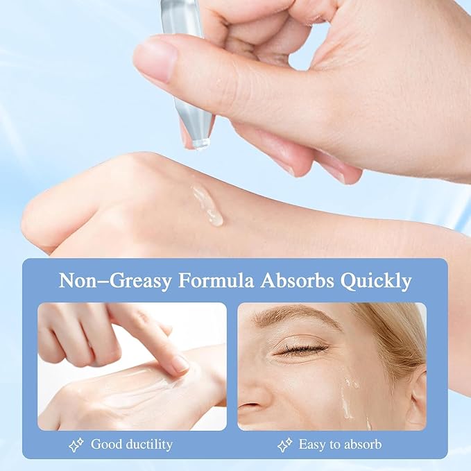 5% Hyaluronic Acid Serum,Ultra Hydrated Vial of Hyaluronic Acid Tubes，Awaken Natural Perfection for Face Serum Hydrated ，Anti-Aging, Deep Moisturizing, Revitalizing Skin (1.5ml*30Pcs)