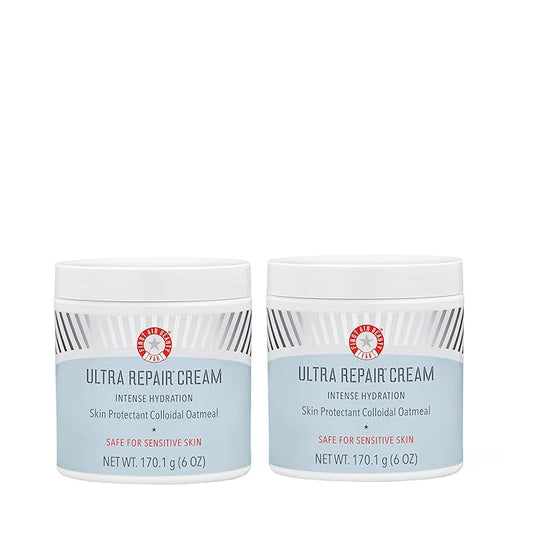 First Aid Beauty - Ultra Repair Cream, Intense Hydration Whipped Colloidal Oatmeal, Clinically Proven to Strengthen Skin Barrier in 7 Days + Helps Relieve Eczema, Luxury Moisturizer (6oz, 2ct)