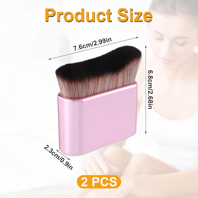 2pcs Self Tanning Brushes, Soft Bristles Body Makeup Brush Liquid Foundation Self Tan Blending Brush Tanning Brush Applicator for Face Body (Rose Pink)