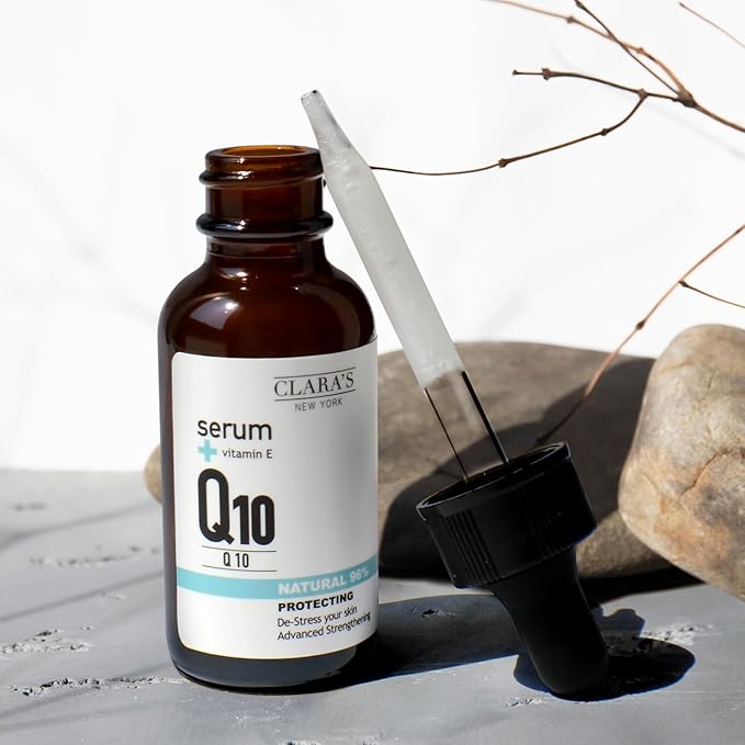 Clara’s New York Q10 Antioxidant Facial Serum with Hydrolyzed Collagen, Ceramide NP & Vitamin E – Anti-Aging, Hydrating, Skin Barrier Repair – 30ml / 1 Fl Oz – Made in USA