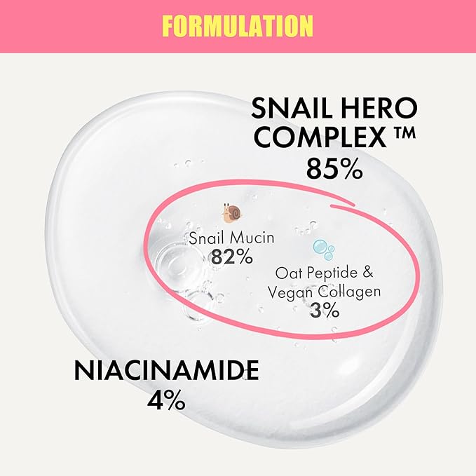 Snail Mucin 85% Face Serum 1.69 fl oz 50ml | Hydrating Skin Care Packed with Vegan Collagen & Peptide | Age-Defying Korean Face Moisturizer