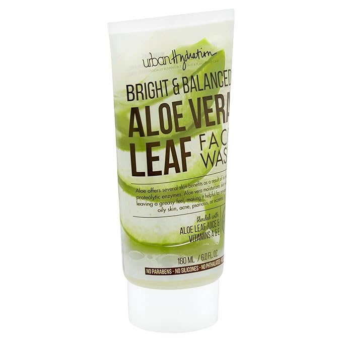 Urban Hydration Bright & Balanced Aloe Vera Leaf Face Wash | Gentle, Hydrates, Detoxes, Helps with Acne, Benefits For All Skin Types, Leaves Skin Moisturized and Smooth | 6 Fl Ounce