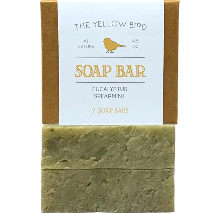 The Yellow Bird Natural Bar Soap (Eucalyptus Spearmint, 2 Bar Pack)