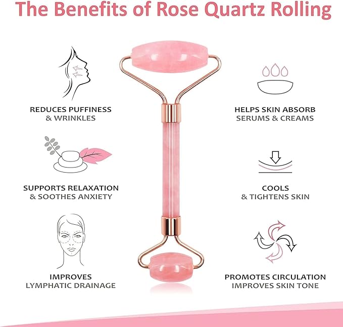 Jade Roller & Gua Sha, Face Roller Redness Reducing Skin Care Tools, Gua Sha Tools Set, Facial Roller Jade Roller for Face, Eyes, Neck