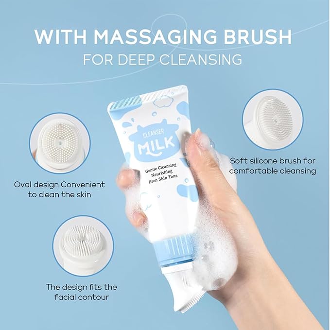 Milk Skin Care Set, Milk Skin Care For Teens 10-12, 9 IN 1 Kids Skin Care Set For Girls Ages 8-12, Moisturizing & Gentle Milk Girls Skin Care For Kids Age 8-12, Skincare For Girls 10-12