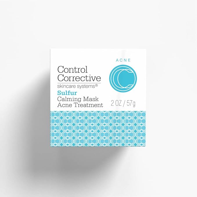 CONTROL CORRECTIVE Sulfur Calming Mask, 2 Oz - Soothes And Calms Inflamed Acne & Reduces Oily Skin, Absorbs Oil, Reduce Enlarged Pores, Cooling Relief