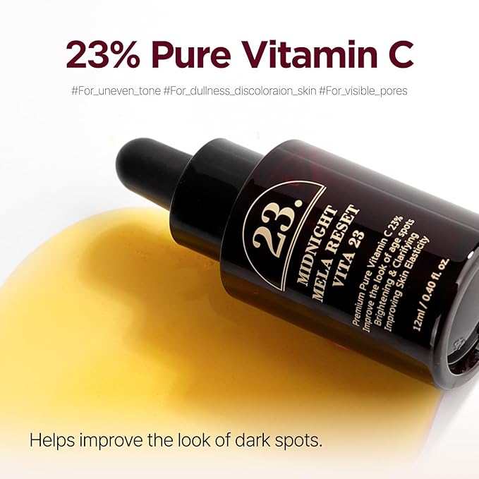 PONGDANG Midnight Mela Reset Vita 23 | 23% Highly Concentrated Liposomal Vitamin C Serum | Maximum Strength Dark Spot Remover for Face | Korean Skin Care
