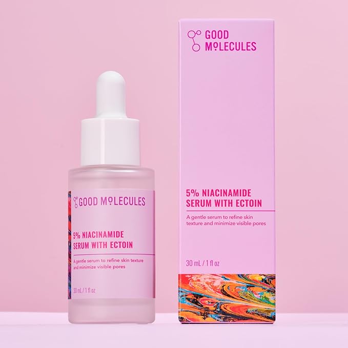 Good Molecules 5% Niacinamide Serum With Ectoin - Ultra Hydrating Serum to Target Enlarged Pores, and Acne - Moisturizing, Pore Minimizer for Face - Skin Care