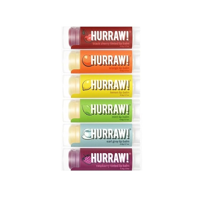 Hurraw! Lip Balms Staff Favorites, 6 ingredients.