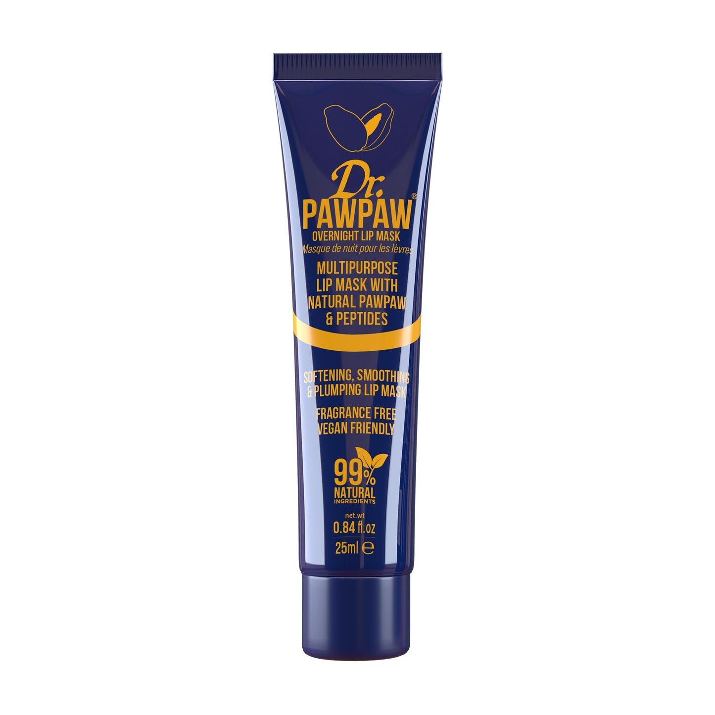 Dr. PawPaw Multipurpose Overnight Lip Mask - Lip Sleeping Mask with Peptides - Natural Lip Moisturizer for Plumper Lip - Cruelty Free - 0.84 oz