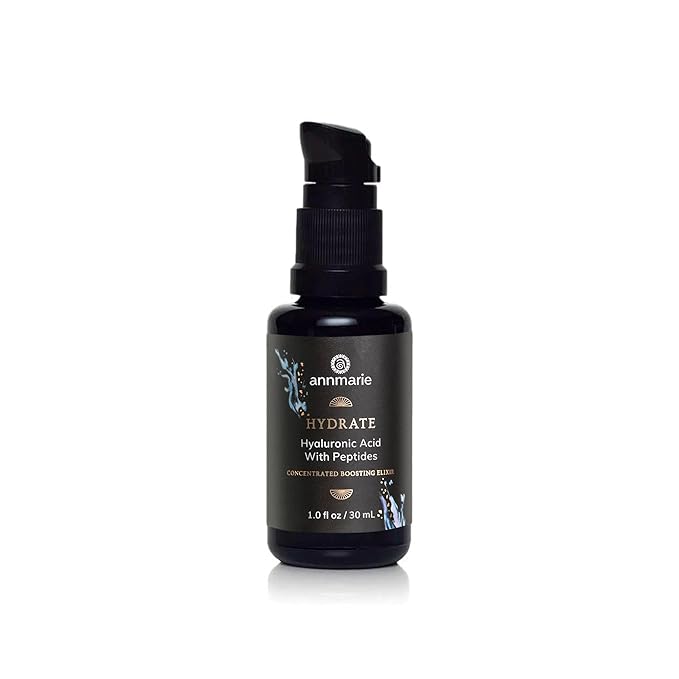 Annmarie Hydrate Concentrated Boosting Elixir - Hyaluronic Acid with Vegan Collagen Peptides, 30ml | Deeply Hydrates, Plumps, and Strengthens Skin | MADE SAFE Approved for All Skin Types