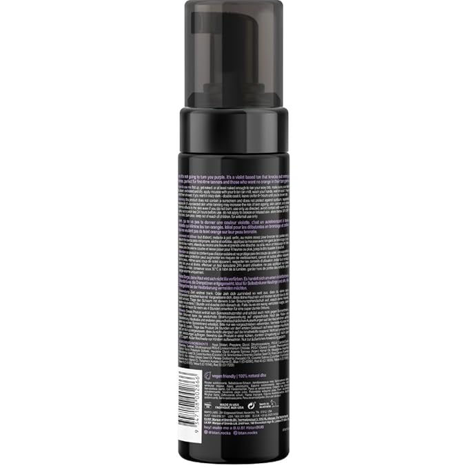 b.tan Violet Self Tanner | Love At First Tan - Fast, 1 Hour Express Sunless Tanning Mousse, Violet-Based, Cancels Orange Tones, No Fake Tan Smell, No Added Nasties, Vegan, Cruelty Free, 6.7 Fl Oz