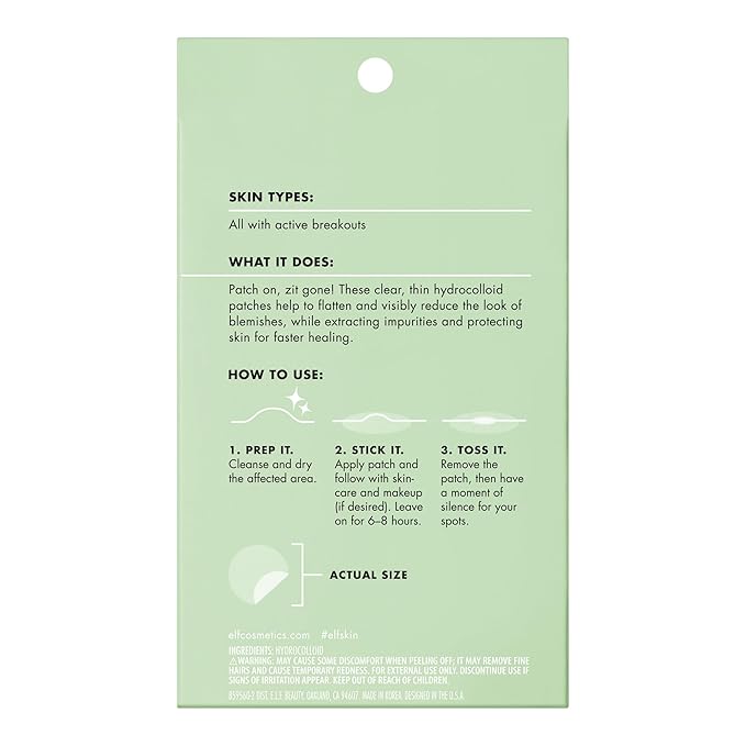 e.l.f. SKIN Blemish Breakthrough Stick It To Zits Pimple Patches, Helps Reduce The Look of Blemishes & Heal, Vegan & Cruelty-free, 36 Patches