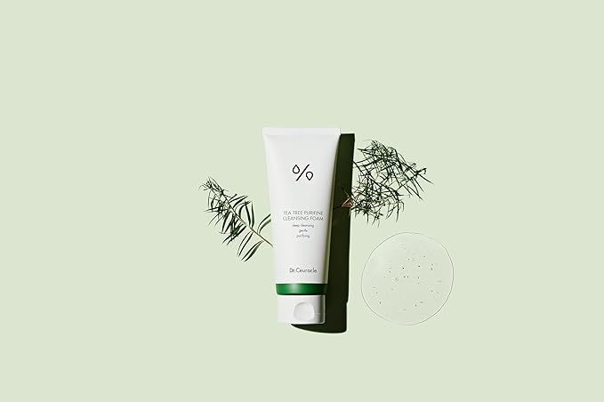 Dr.Ceuracle by leegeehaam Tea Tree Purifine Cleansing Foam (150ml / 5.07 fl. oz.) - Gel to Foam Mild Soothing Daily Cleanser with Fine Bubbles, Sebum Reducing and Hydrating for Sensitive Skin