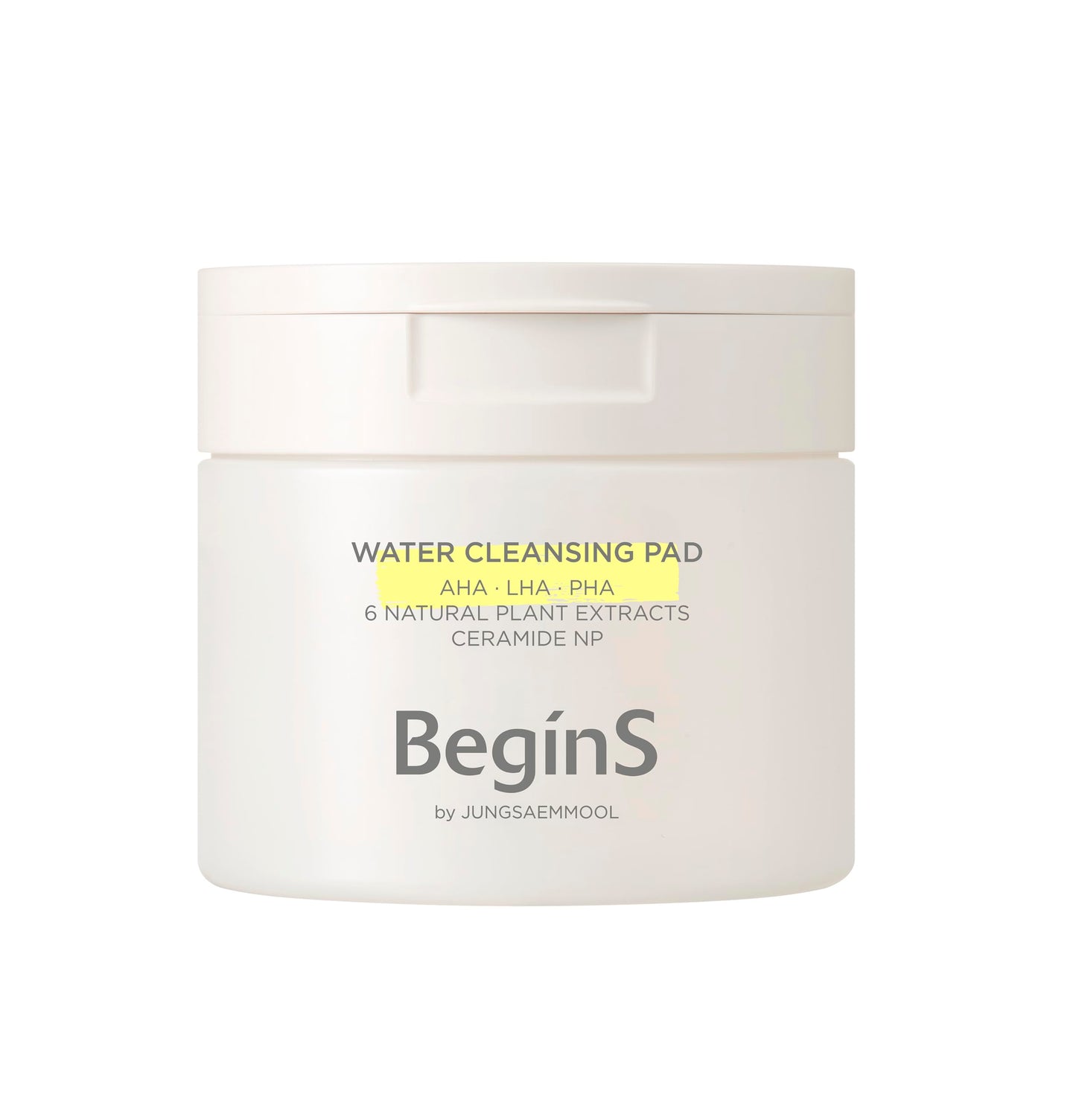 Begins by JUNGSAEMMOOL Water Cleansing Pad 70 Pads 6.08 Fl Oz, Vegan Hydrating Facial Pads for Gentle Makeup Removal and Pore Care, Mild Exfoliating Toner Pad for Smooth Skin, Korean Skincare