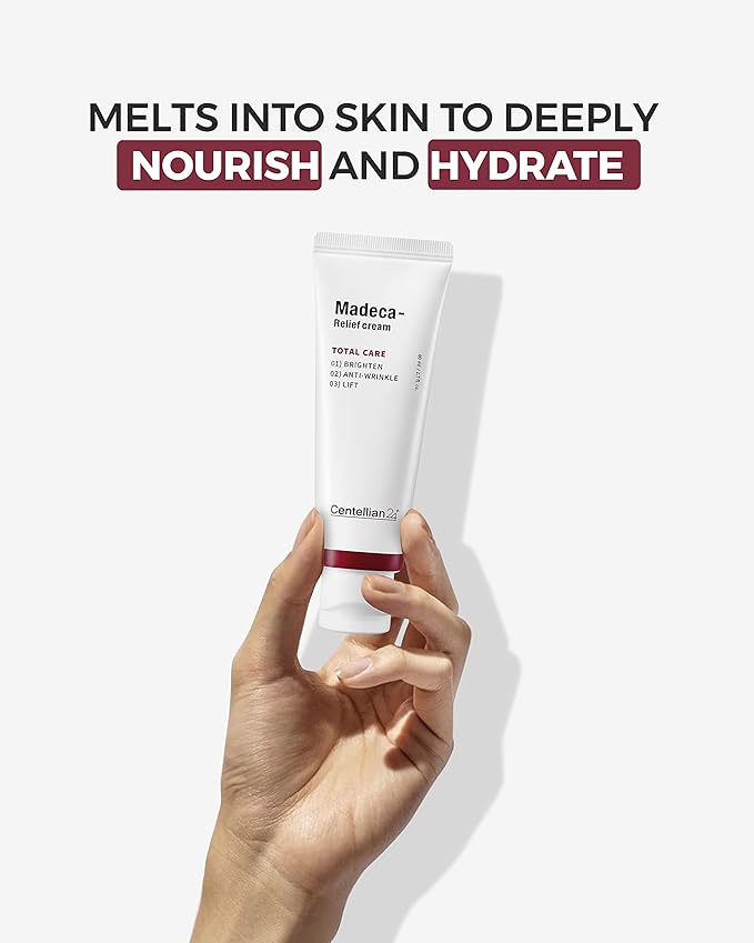 CENTELLIAN 24 Relief Cream (2.7fl oz) - Moisturizer for All Skin Types. Korean Skin Care for Barrier Repair and Enhanced Elasticity. TECA, Asiatica (Cica)