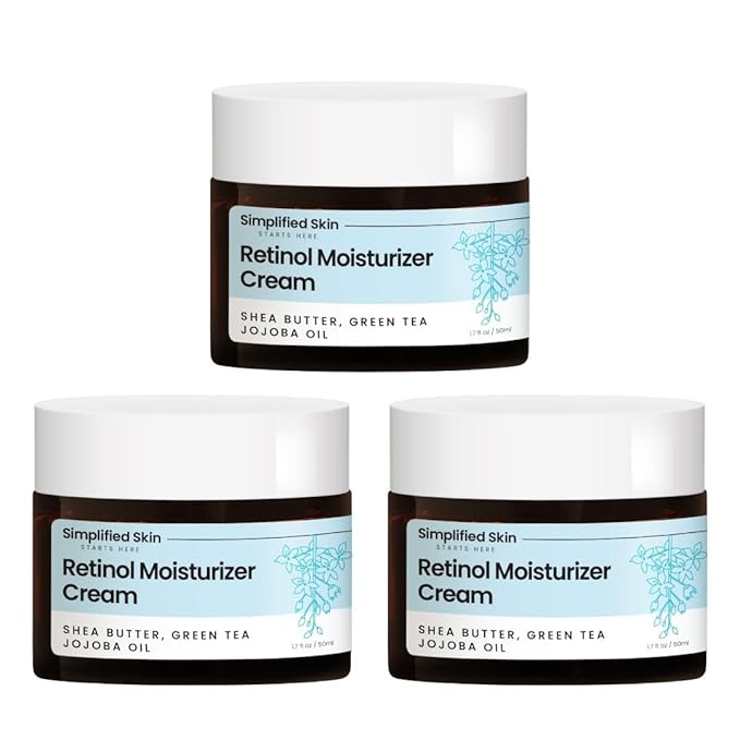 Retinol Cream for Face (Pack of 3) - 2.5% Retinol Moisturizer with Vitamin E & Hyaluronic Acid for Anti-Aging & Wrinkles - Hydrating Facial Moisturizer Cream - 1.7 Oz