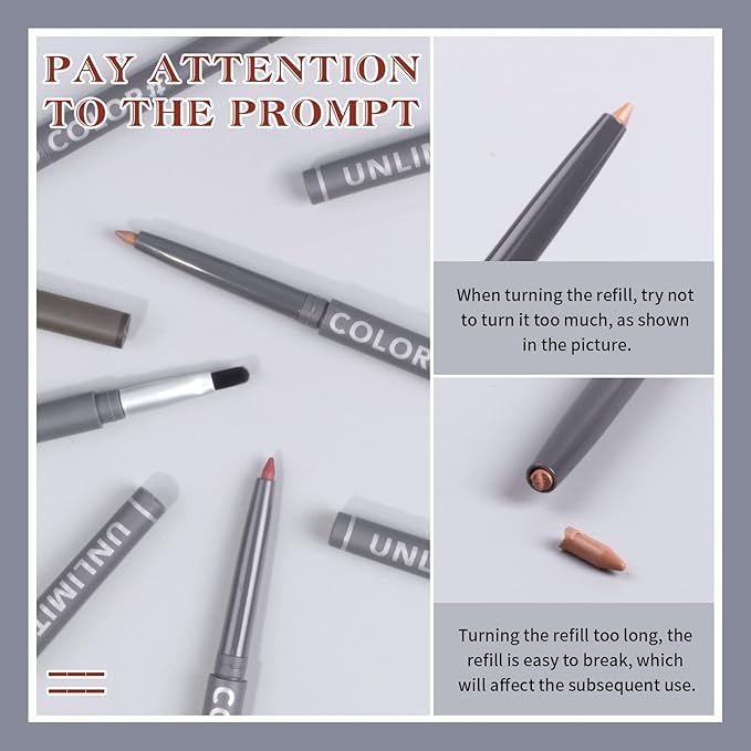 Mousse Lip Liner Pencil, Long Wear Lip Liner Velvet Matte Creamy Long Lasting Lip Liner Pencil, Dual-Ended Full Coverage Lip Liner with Lip Brush, High Pigment & Smudge-proof Lip Pencil Makeup(02#)