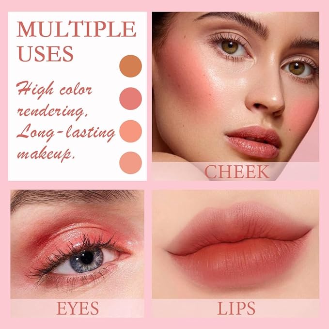 evpct 2Pcs Soft Cream Velvet Liquid Blush Makeup