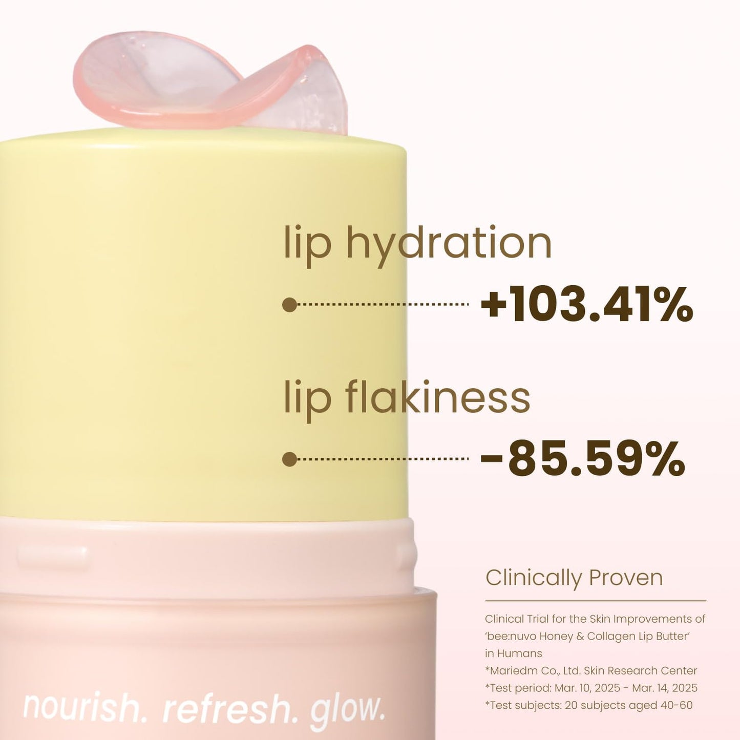 beenuvo Honey & Collagen Lip Butter, Hydrating Lip Treatment, Overnight Lip Mask, Moisturizing Lip Balm with Jojoba Oil & Squalane, Lip Care, Korean Skin Care (0.45 oz)