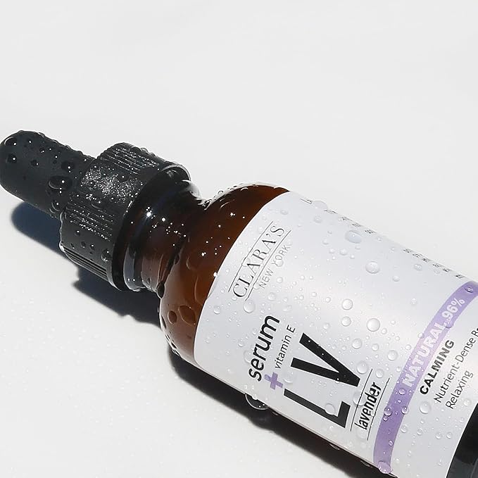 CLARA'S NEW YORK Lavender in Squalen Facial Serum with Vitamin E for Soothing, Calming and Moisturizing - Lightweight Formular 30ml /1Fl oz - Made In USA