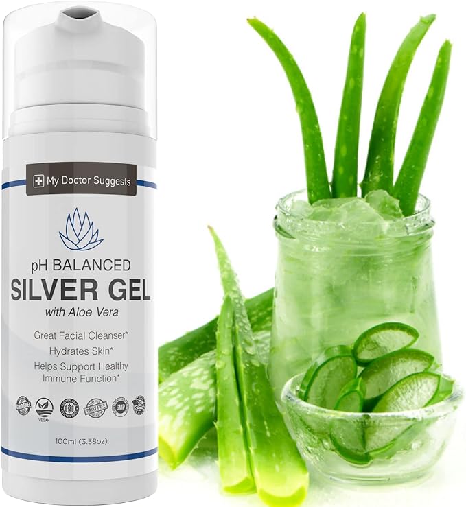 Extra Strength Colloidal Silver Gel 30ppm with Aloe Vera - pH Balanced Structured Silver - Triple Strength Soothe & Relieve - Easy Pump Bottle, 3.38Oz (4 Pack)