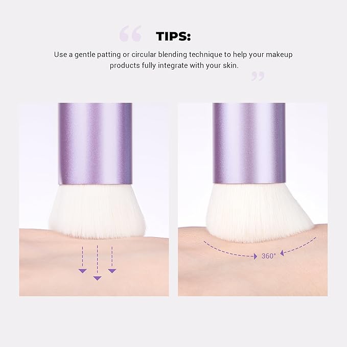 Jessup Foundation Brush for Liquid Makeup, Face Kabuki Makeup Brush for Contour Powder Blush and Bronzer, Ultra-Soft Fiber Perfect for Blending Liquid AS003