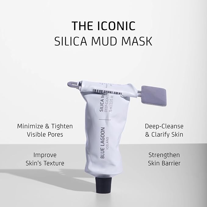 Blue Lagoon - Deep Cleansing, Pore Purifying Silica Face Mask For Enhanced Glow & Improved Complexion - Hydrating Face Mask - Hydrating Mask Skin Care -Icelandic Skincare (2.5 oz | 75 ml)