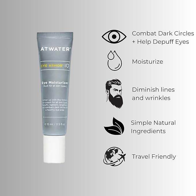 ATWATER Daily Skin Essentials Bundle, Complete Men's Skincare Kit with Award-Winning Face Moisturizer, Eye Cream and Body Scrub Bar - 3 Piece Set