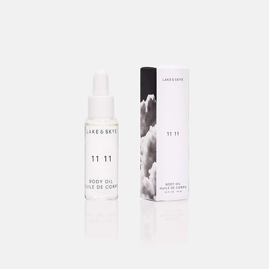 Lake & Skye 11 11 Body Oil Mini, 0.33 fl oz (10 ml) - Hydrating with Vitamin E & Sweet Almond Oil - Sheer & Uplifting Scent