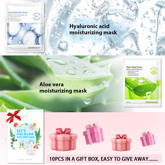 Kaely 10 Pack Variety Face Masks for Kids, Kids Face Mask Spa Day Kit Supplies, Spa Party Favors for Teens Girls Women, Sheet Facial Mask Skincare Gifts Set, Hydrating Nourish for All Skin Types, 01