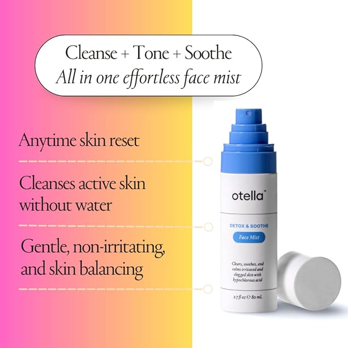 Detox & Soothe Face Mist with Hypochlorous Acid .02% | Reduces Redness & Prevents Breakouts | Balancing & Soothing Toner | Removes Sweat & Oil | Fine Mist | Clean Ingredients | TSA Approved, 2.7 oz