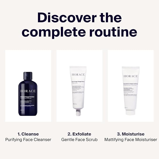 HORACE Mattifying Face Moisturizer for Men – 96.6% Organic & Natural Ingredients – No Silicones or Mineral Oils – Moisturising Cream for All Skin Types – Unscented, 75 ml