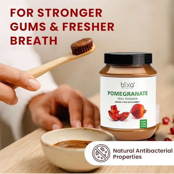 bixa BOTANICAL Pomegranate Peel Powder | Herbal Tea, Skincare & DIY Beauty | Punica Granatum, Ayurvedic Herbal Supplement | Gluten Free, Non-GMO, Steam Treated, Vegan, 100% Pure | 200g / 7oz