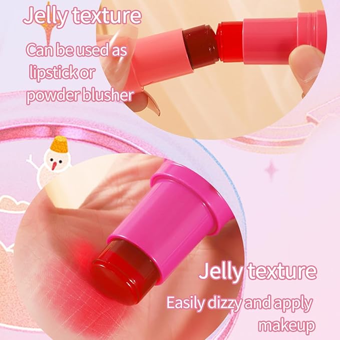 Cooling Water Jelly Tint Blush,4 Colors Multi-Use Tint Stick