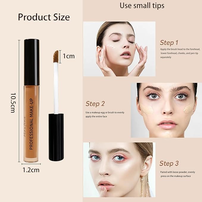 Full Coverage Liquid Matte Concealer Multi-Use Contour Concealer Lasting Makeup(03#)