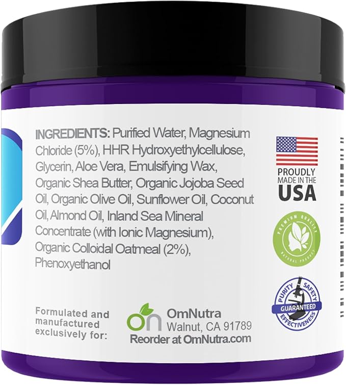 Ocean Eczema Cream for Kids - 4OZ Eczemarine Magnesium Lotion for Kids Eczema Topical Magnesium Cream for Sleep with Inland Sea Minerals Organic Colloidal Oatmeal