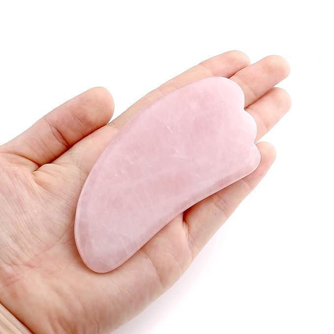 Jovivi Natural Rose Quartz Stone Gua Scraping