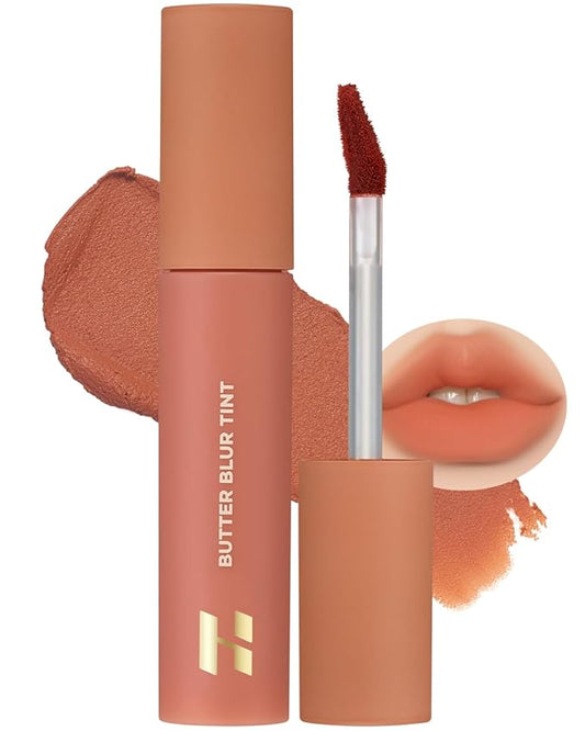 HOLIKA HOLIKA Butter Blur Lip Tint (01 SALTED) - Korean Matte Lip Tint, Lightweight High-Pigmented Lips, Velvety Silky Smooth K-Beauty Lip Makeup, Long Wearing Formula