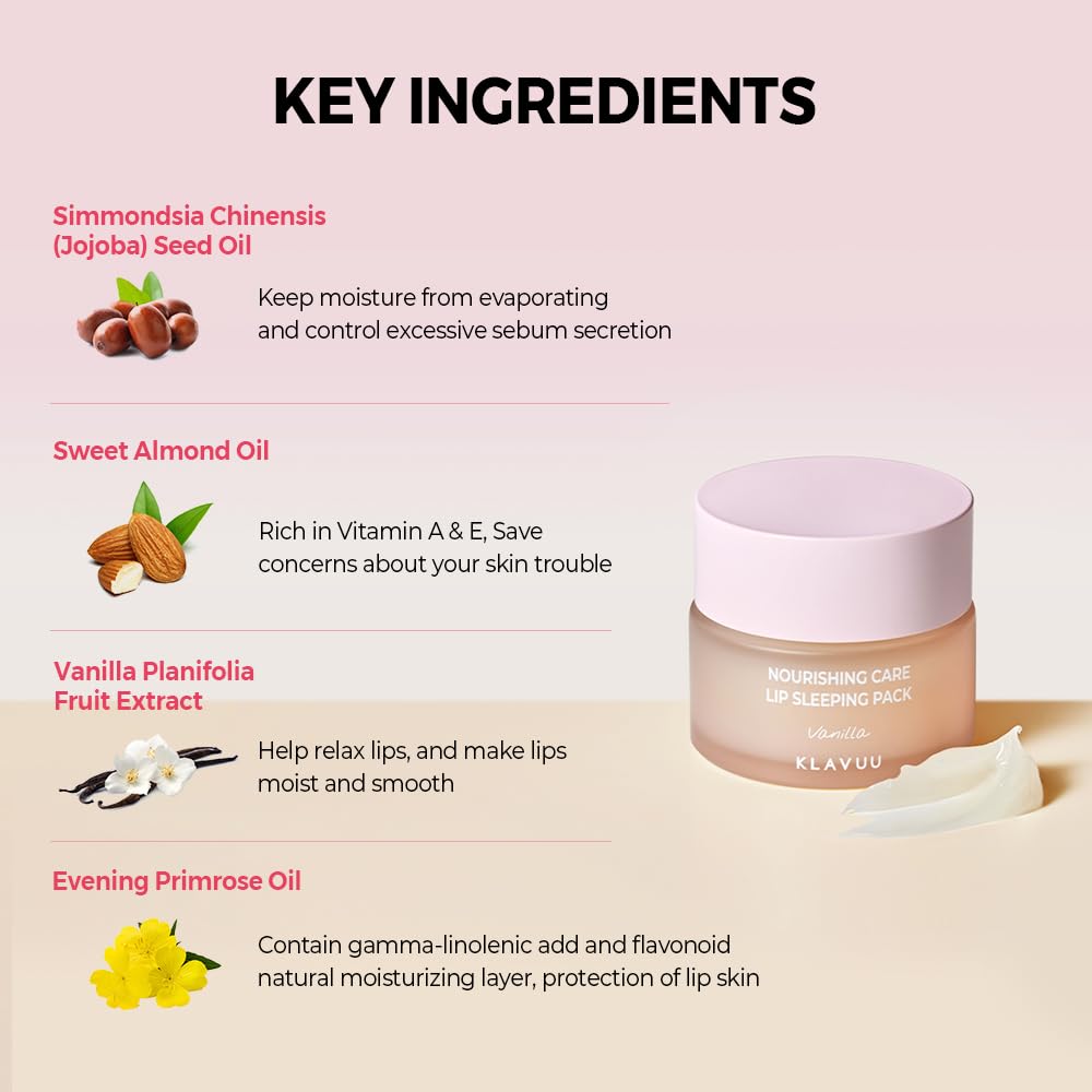 Klavuu Lip Mask Set (2PCS) – Overnight Deep Hydrating Korean Lip Balm Treatment for Very Dry, Chapped Lips | Lip Lightening & Plumping with Instant Hydration | Gentle Exfoliating (Vanilla & Vanilla)