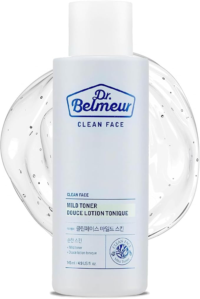 Clean Face Mild Toner (4.9fl oz) - Soothing & Refreshing for Sensitive Skin. Korean Skin Care. Panthenol, Mint, Sage, Phytosphingosine.