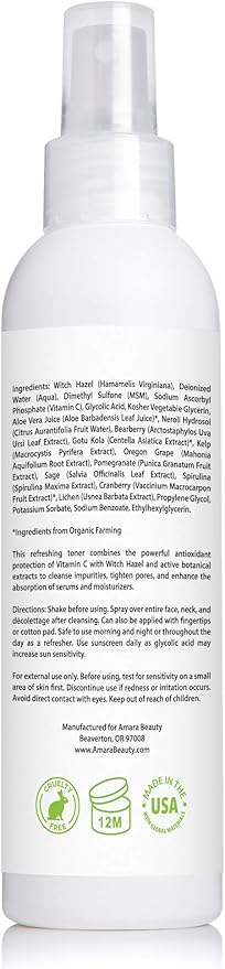 Facial Toner with Witch Hazel & Vitamin C, 6 fl. oz.