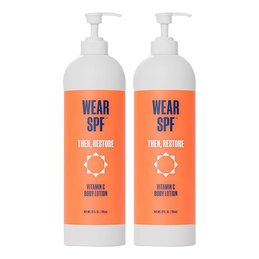 Vitamin C Body Lotion Skin Restorative Exfoliation Treatment with Lactic Acid and Urea Moisturizes and Hydrates Skin, 2-pack
