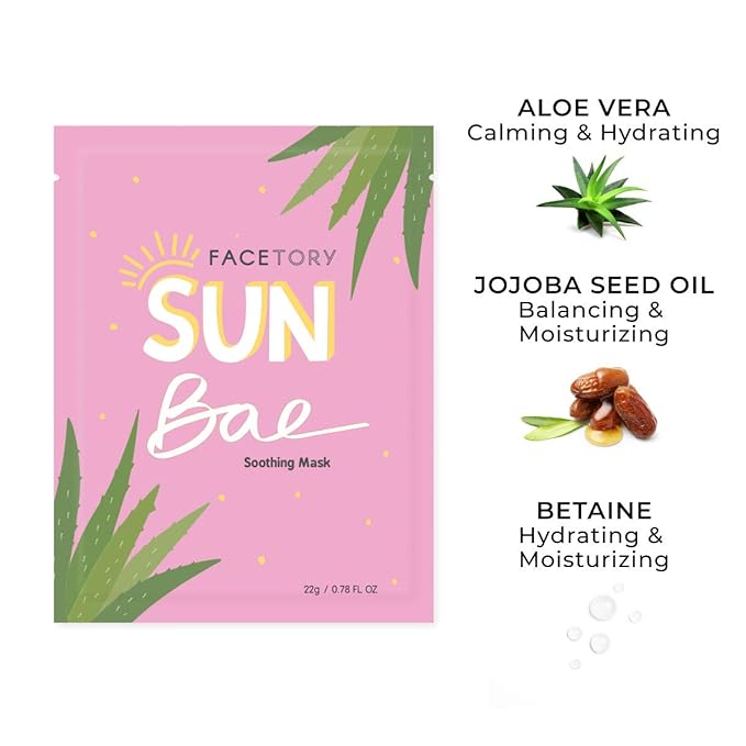 FACETORY Collection Facial Mask Set - Hydrating, Purifying, Soothing, Moisturizing, and Revitalizing - Soft, Form-Fitting Face Masks, For All Skin Types - No Sulfates No Parabens (10 pc)