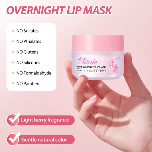 Lip Sleeping Mask,Moisturizing Lip Balm Containing Squalane and Jojoba Oil,Lip Care Cream That Provides Long-Lasting Moisture and Deep Nourishment,Fruity-Scented Lip Balm,Light and Non-Sticky.