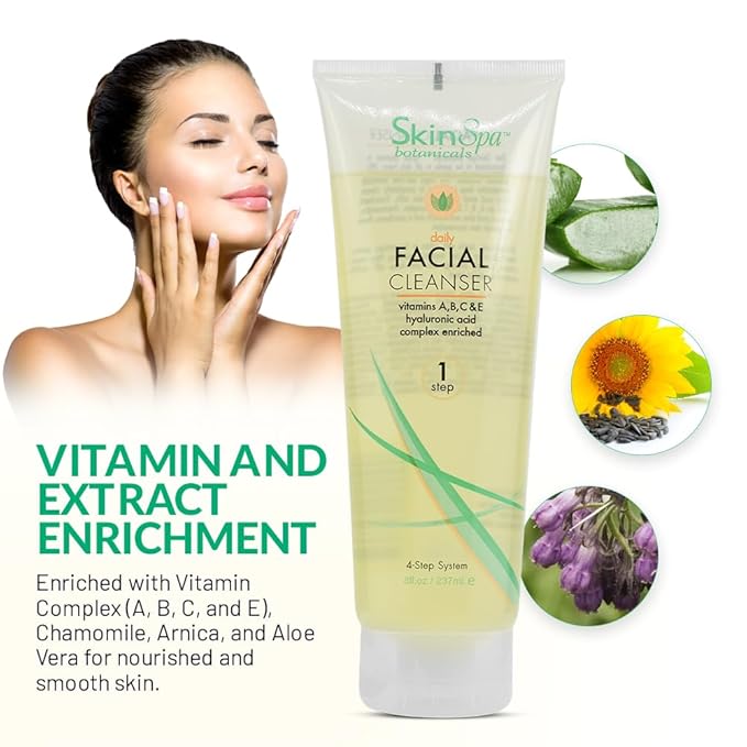 Facial Cleanser for All Skin Types, 8 Oz, Daily Face Cleaner, Deep Pore Cleansing Facewash - Removes Makeup, Impurities and Dead Skin Cells Without Irritation